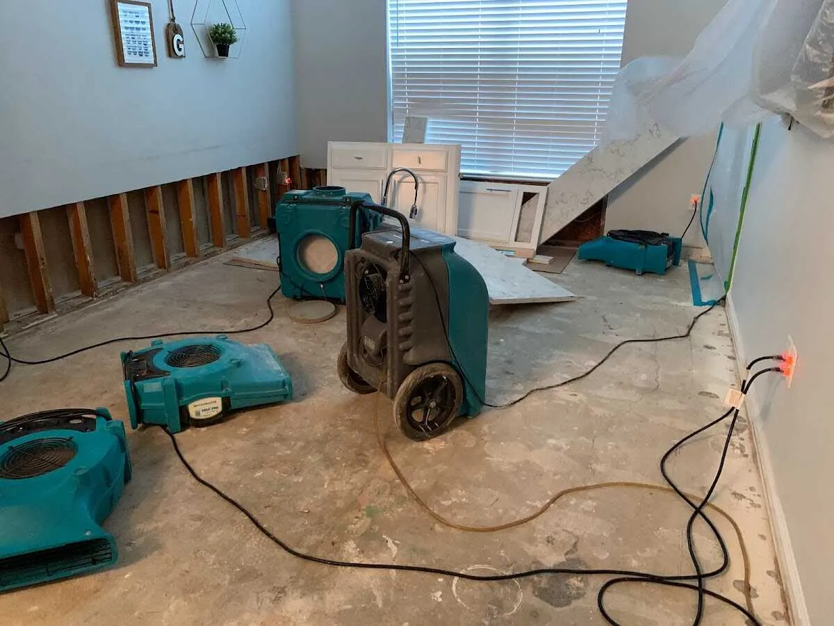 Dehumidifier in flood-cut room for Water Extraction & Removal in Kaysville
